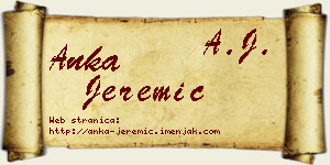 Anka Jeremić vizit kartica